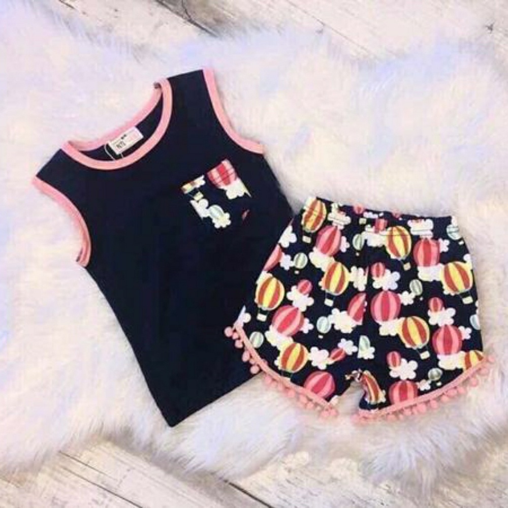 Hot Air Balloon Pom Shortie Set